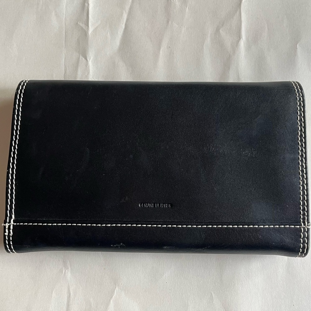 Fossil Black Leather Trifold Travel Jewelry Wallet EUC - Picture 3 of 9